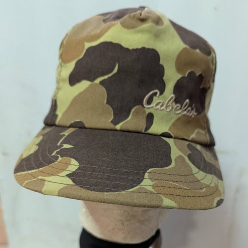 VINTAGE Cabela's Thinsulate Camoflage Winter Hunting Hunter full fabric Hat  Cap